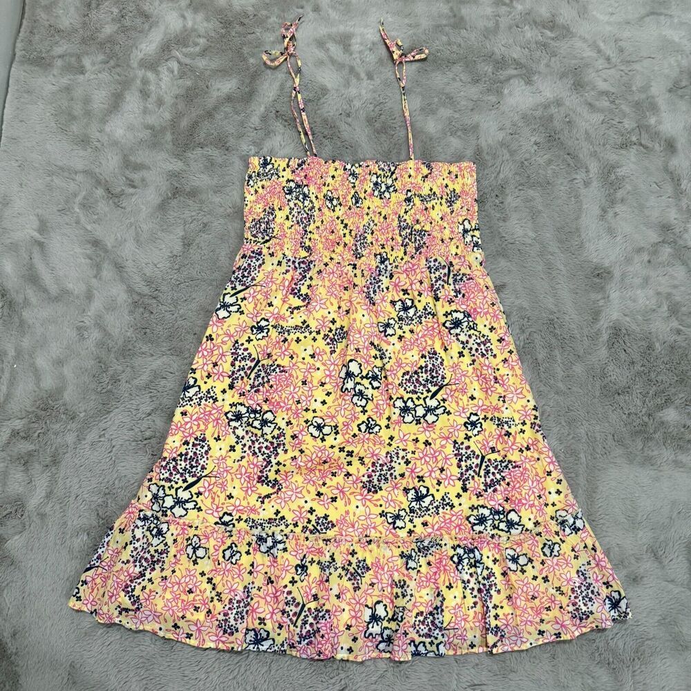 Lilly Pulitzer Girls XL Misha Fruit Floral Sundress Smocked Bodice Summer Dress‎